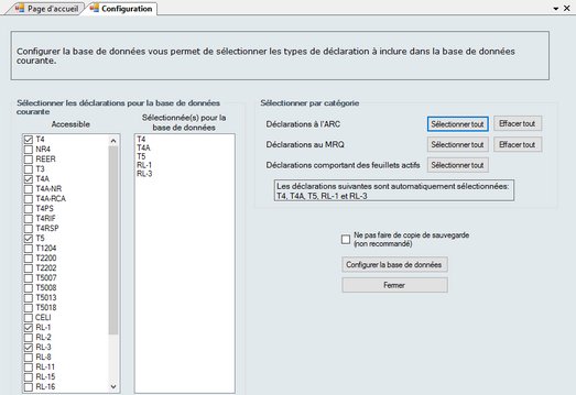 Configure Database-Fr